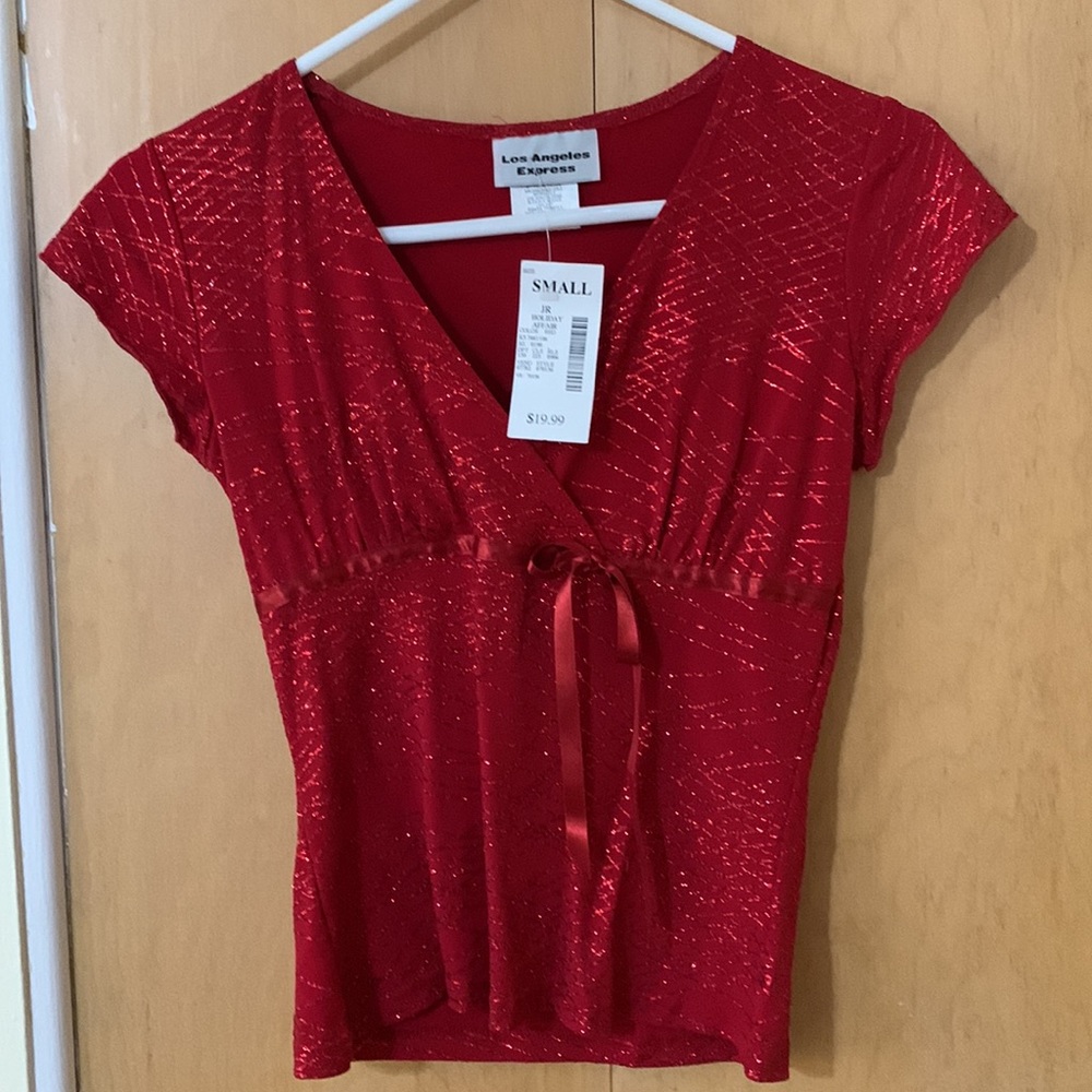 NWT Sparkly Red Blouse